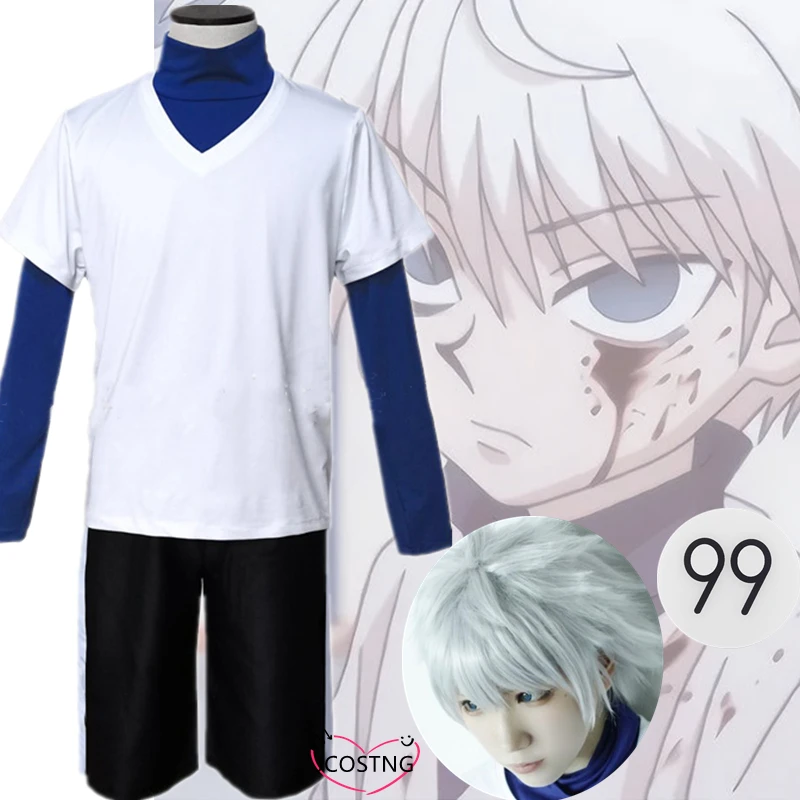 Костюм для косплея Hunter x Killua Zoldyck с номером 99 значок на Хэллоуин Рождество