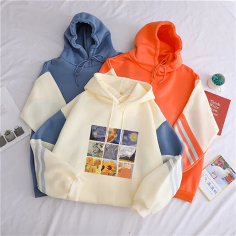 Hoodies Women Sweatshirt Oil Painting Loose Tops For Women Regular Sweatshirt Women Hoodies Sweatshirt Female pullover Tops