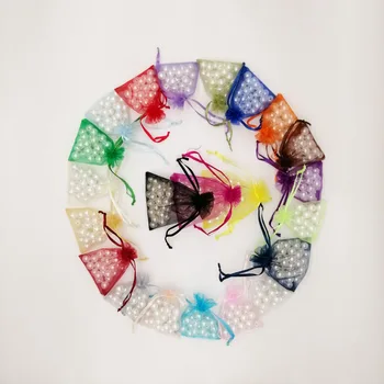 5x7cm 오간자 가방 50pcs 쥬얼리 포장 디스플레이 쥬얼리 파우치 웨딩 드로스트링 가방, 여성 여행 스토리지 가방
