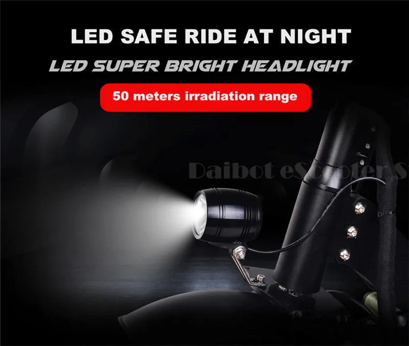 Daibot Off Road Electric Scooter Two Wheel 12 Inch 60V Dual Drive 1600W 80KMH With Seat Powerful Electric Bike For Adult  (9)