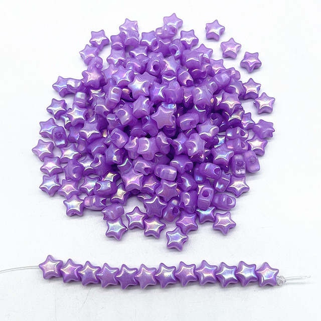 10mm AB Colourful Five-pointed Star Acrylic Loose Spacer Beads for Jewelry Making DIY Handmade Bracelets Accessories