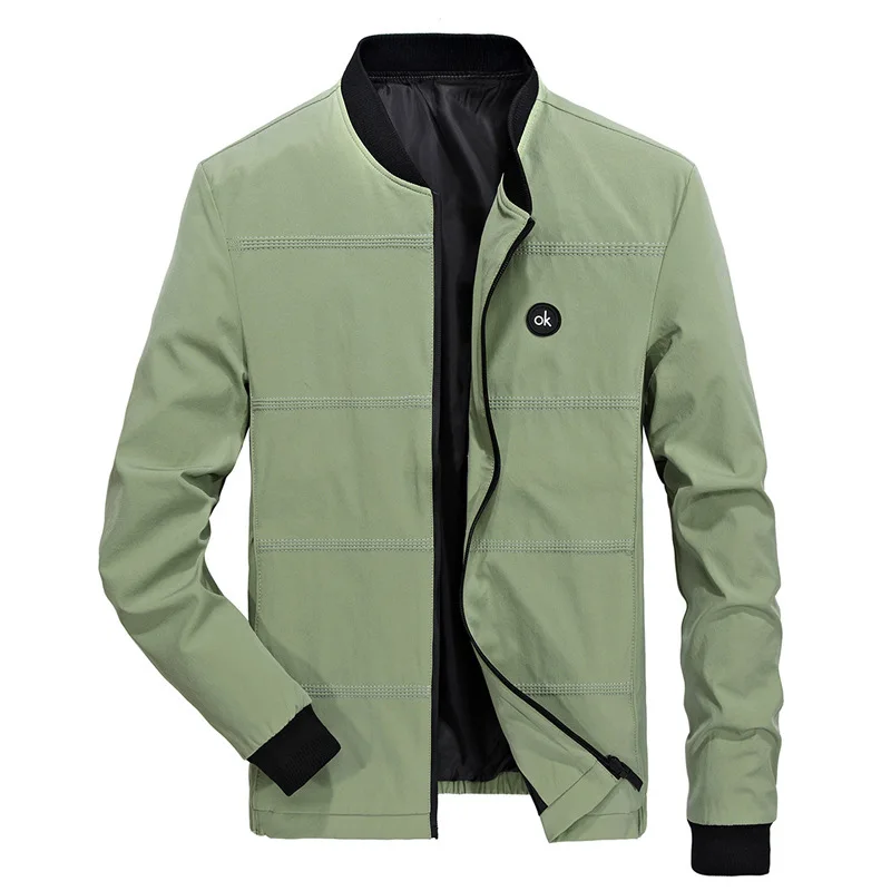 Повседневная модная мужская куртка-бомбер в стиле хип-хоп, приталенная куртка-пилот, мужская куртка-бомбер на весну и осень, тонкая ветровка размера плюс 4XL - Цвет: CC174-Green