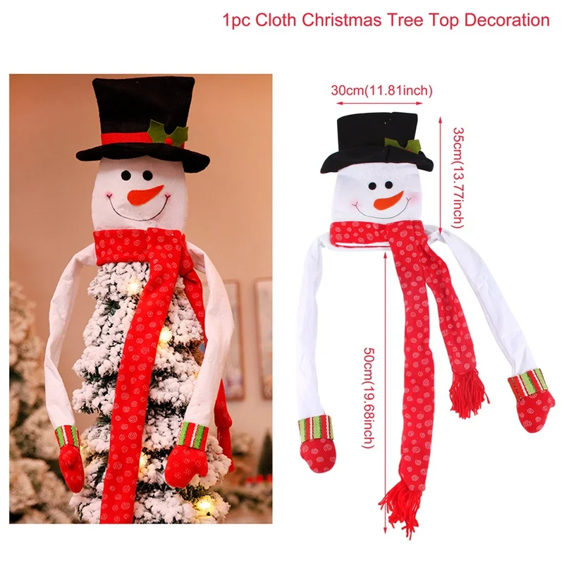 Snowman Xmas topper Санта-Клаус, снеговик, Рождественская елка, рождественские украшения для дома, рождественские подарки, рождественские украшения, год - Цвет: Snowman Xmas topper