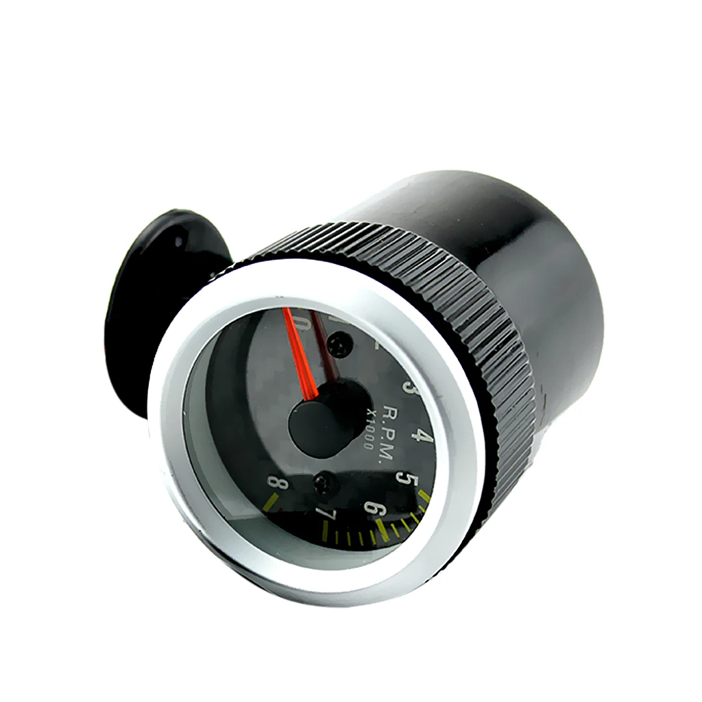 Portable 2inch Car Tacho Rev Counter Gauge Tachometer with Yellow LED RPM Light Indicator
