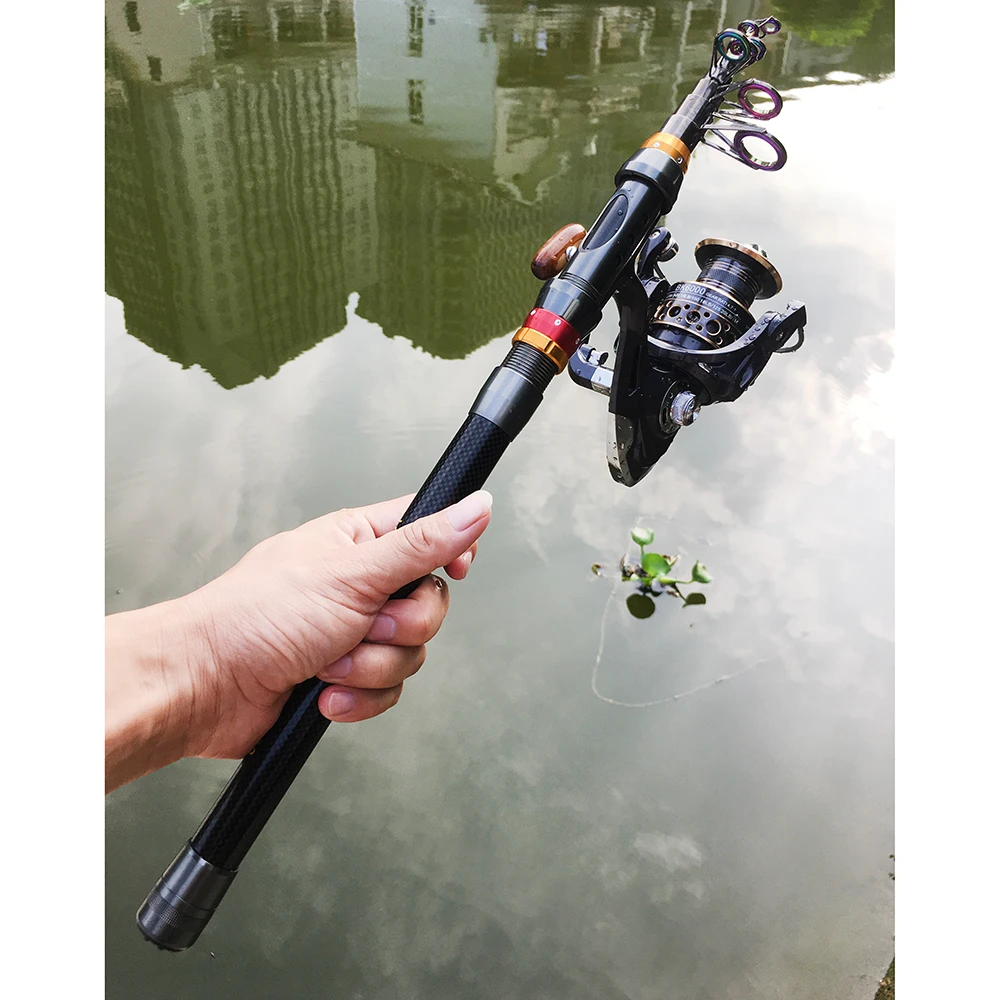 Professional Fishing Rod Combo 1.5-2.4M Spinning Reel Gear Ratio 5.2:1 Max  Drag 6Kg Beginner Telescopic Fishing Tackle Kit Set - AliExpress
