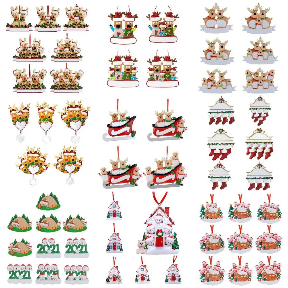Resin Christmas Tree Ornament DIY Personalized Family Pendant 2021 Decoration For Home Room | Дом и сад