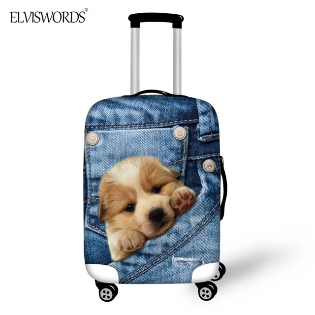 ELVISWORDS Карманный Pet 3D печать чемодан защитные чехлы эластичный толстый багажный чехол для 18-32I nch аксессуары для путешествий - Color: CC1675