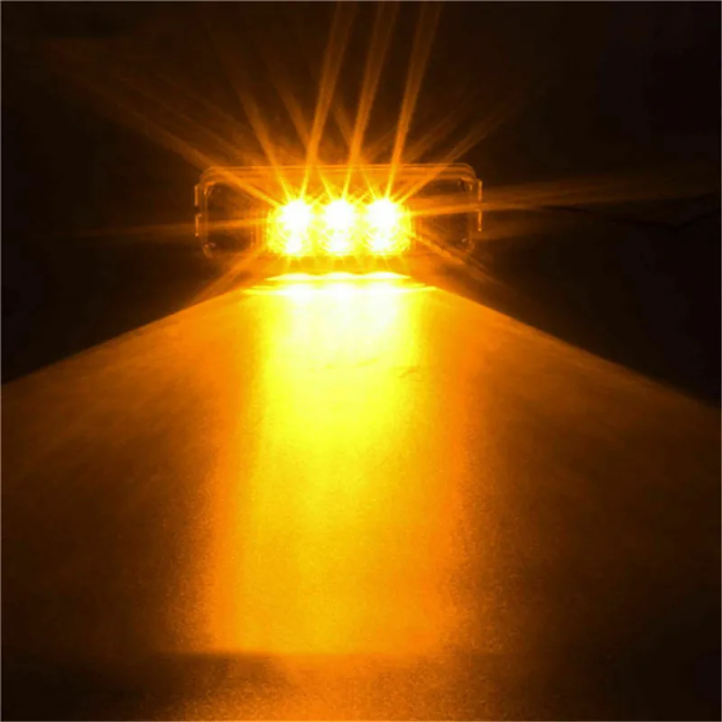 10 шт. грузовик светодиодный задний фонарь светильник s светодиодный светильник 12V 3 светодиодный крыло трейлер РВ боковые габаритные Янтарный светильник s для прицепов