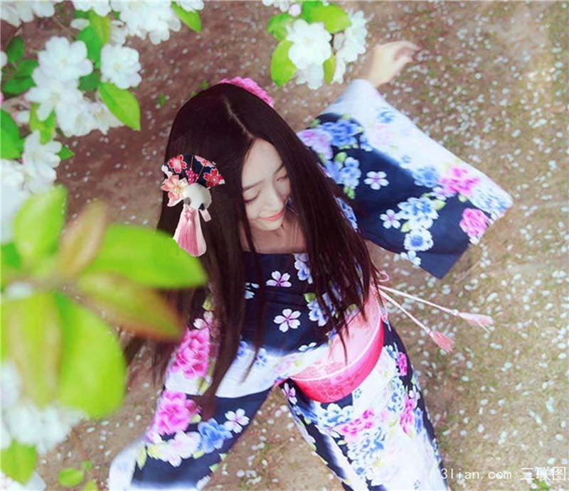 Аксессуары для волос ручной работы в японском стиле ретро кимоно с кисточками и