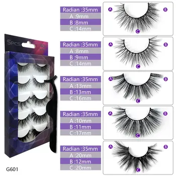 

NEW mixed 5 pairs 100% Real Mink Eyelashes 3D Natural False Eyelashes 3d Mink Lashes Soft Eyelash Extension Makeup Kit Cilios