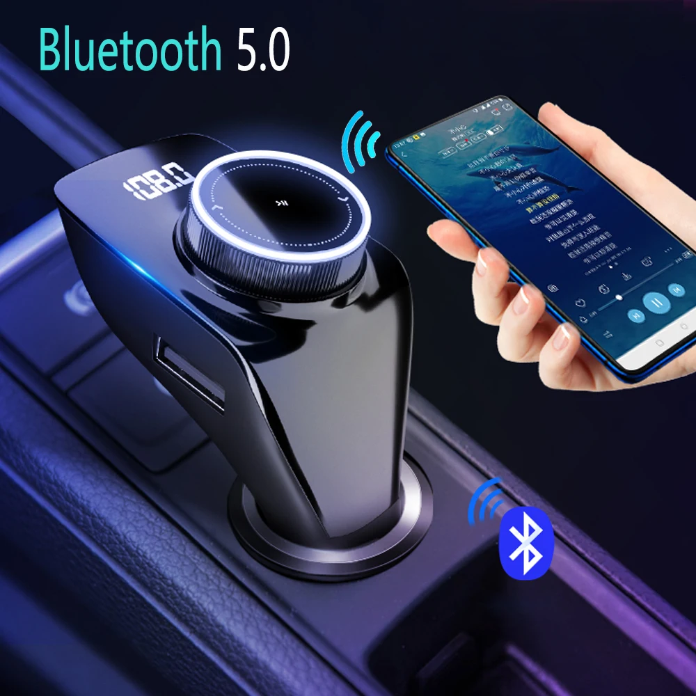Автомобильный FM-трансмиттер JINSERTA 2021 Bluetooth 5. 0 громкая связь mp3-плеер приемник с