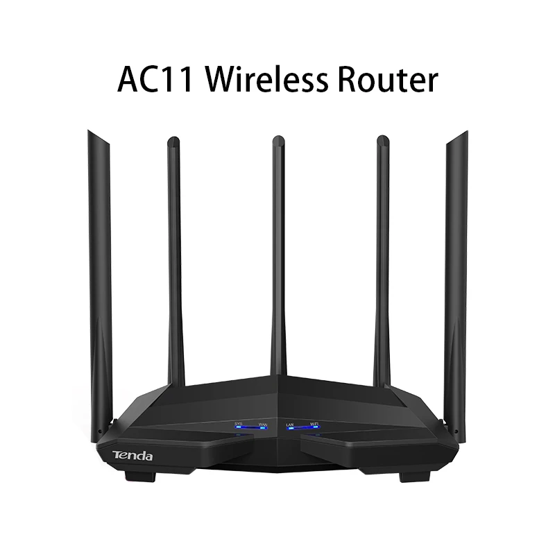 Беспроводной маршрутизатор Tenda AC11, гигабитный двухдиапазонный AC1200 Wi-Fi роутер, ретранслятор, 5*6 дБи антенны с высоким коэффициентом усиления ... Беспроводной маршрутизатор Tenda AC11, гигабитный двухдиапазонный AC1200 Wi-Fi роутер, ретранслятор, 5*6 дБи антенны с высоким коэффициентом усиления ...