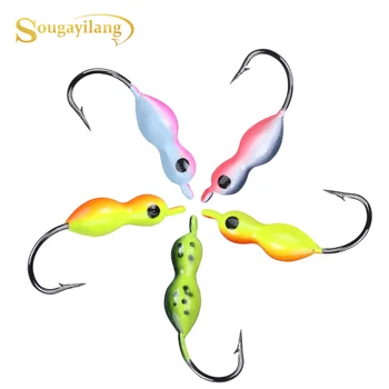 

Sougayilang 5Pcs Ice Fishing Lure 3.4g 32mm Colorful Lifelike 3D Eyes Colorful Winter Hard Fishing Lure Fishing Baits Sets