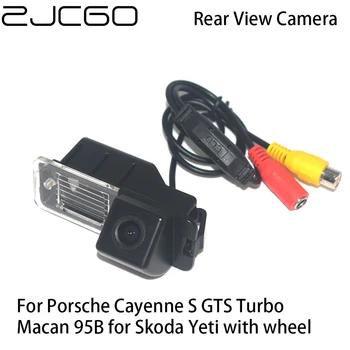 

ZJCGO Car Rear View Reverse Back Up Parking Camera for Porsche Cayenne S GTS Turbo Macan 95B for Skoda Yeti with wheel