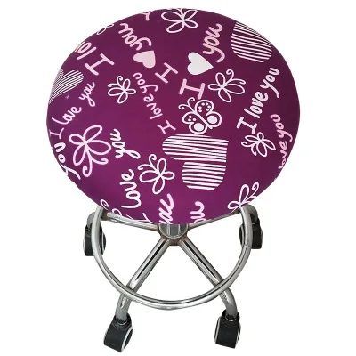 Мягкий круглый чехол для стула, эластичный чехол для сиденья, домашний чехол для кресла, круглый стул, барный стул с цветочным принтом