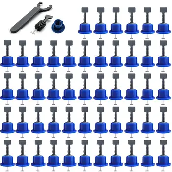 

50Pcs Flat Ceramic Floor Wall Construction Tools Reusable Tile Level Wedges Tile Spacers Kit Tile Leveling System Kit For Tile