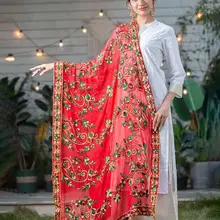 India Sarees Donna di Modo di Stili Etnici Dupattas Sarees Primavera Estate Classico Della Sciarpa Confortevole Ricamo Dello Scialle