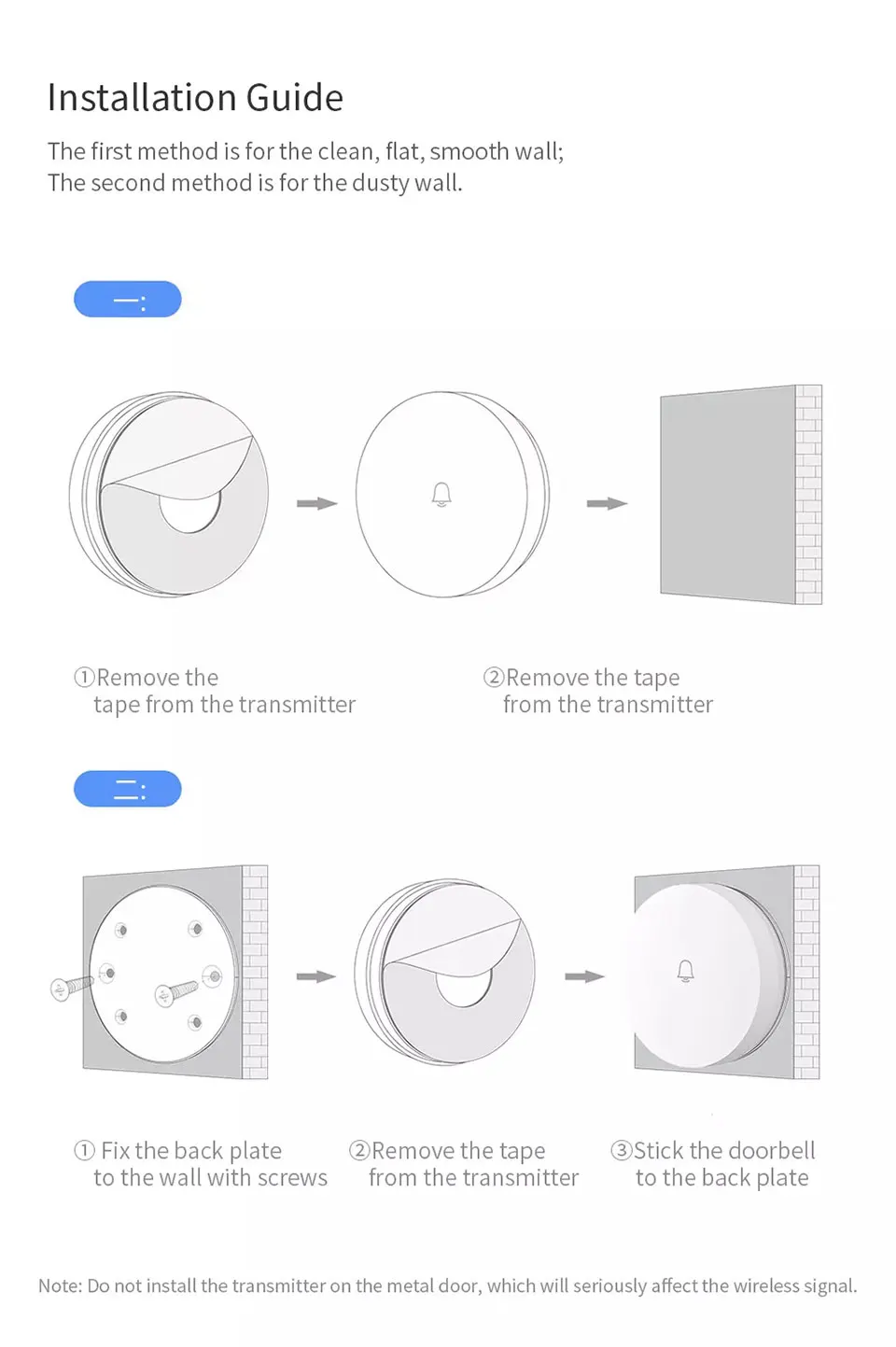 Xiaomi Mijia Linptech WIFI Self-power-generating Wireless Doorbell Work with Mijia APP Smart Control Memory Function AC 110-240V (22)
