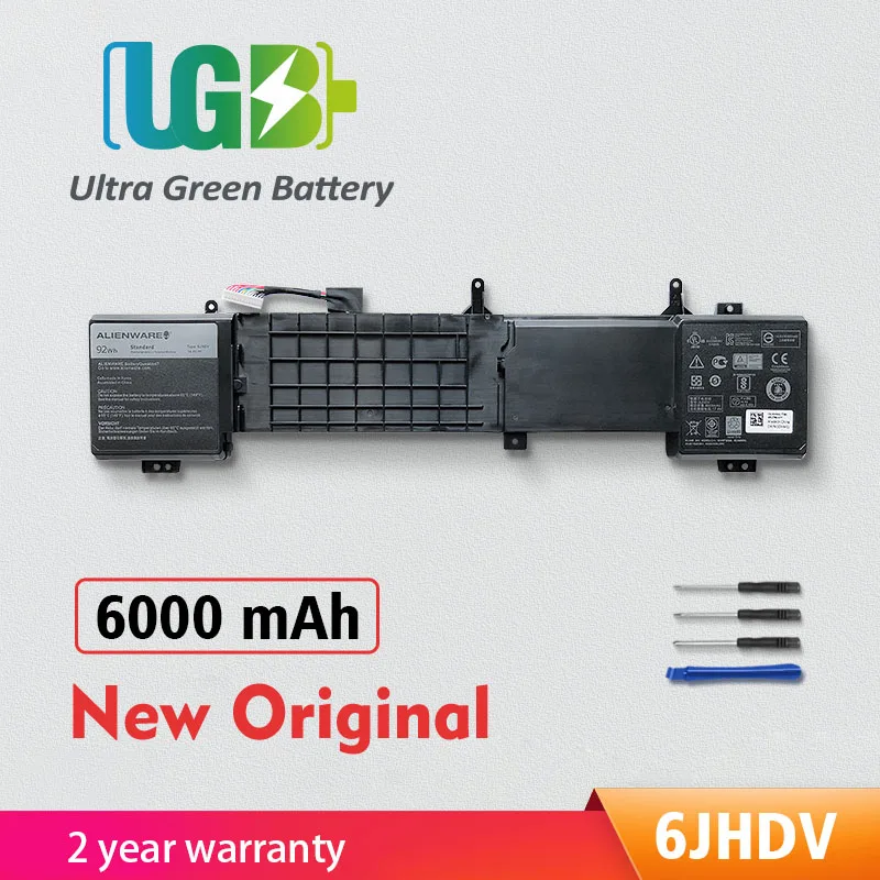 UGB новый оригинальный 6jhdv Аккумулятор для Dell Alienware 17 R2 R3 P43F001 P43F002 ALW17ED-1728 2728 3728