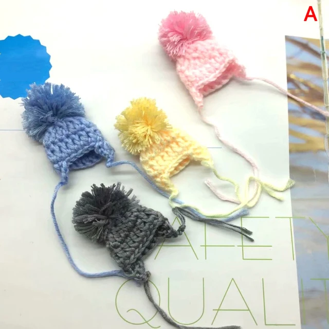 1/2/10pcs Random Knitted Hat Cute Doll Cap Fashion Colourful Headwear Accessories Mini Decorative Christmas Hat Scarf Towel A