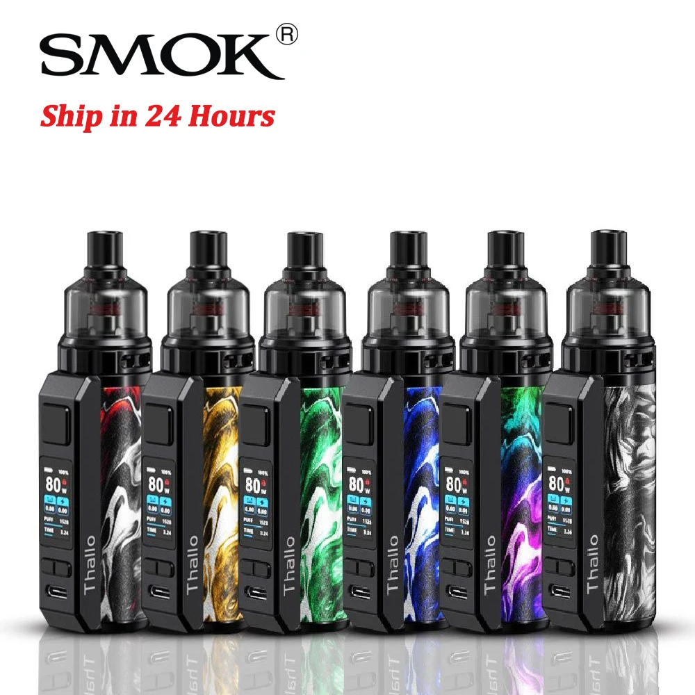 В наличии SMOK Thallo Kit 80W Pod MOD 5ml картридж & RPM 2 Mesh катушка электронная сигарета
