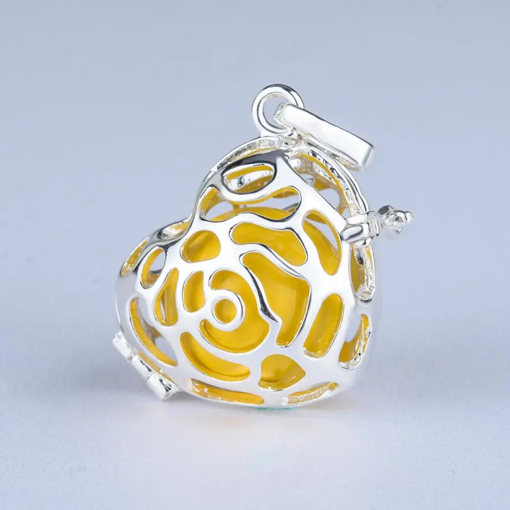 0,01$ пробный продукт 18/20 мм цветок шар клетка медальон ожерелье беременность ожерелье для ароматерапии эфирное масло для беременных женщин - Окраска металла: H164