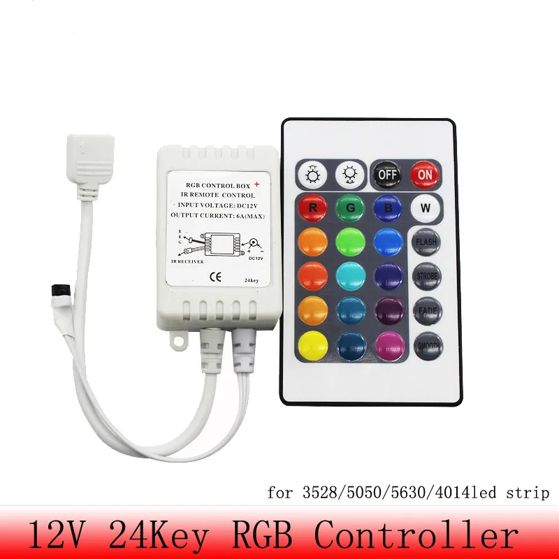Кнопки 24 RGB светодиодный контроллер DC12V IR пульт дистанционного управления для SMD