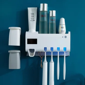 

Smart Disinfection Toothbrush Holder Multi-functional Ultraviolet Toothbrush Sterilizer Disinfection Maker Automatic Toothpaste