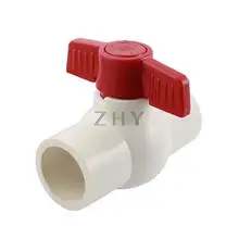 Сантехника 32 мм x 32 мм скольжения концы полный порт ПВХ шаровой кран белый красный