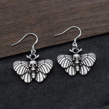 

12pair wiccan Death's Head Moth Skull earring with 925 hook Witchy Jewelry
