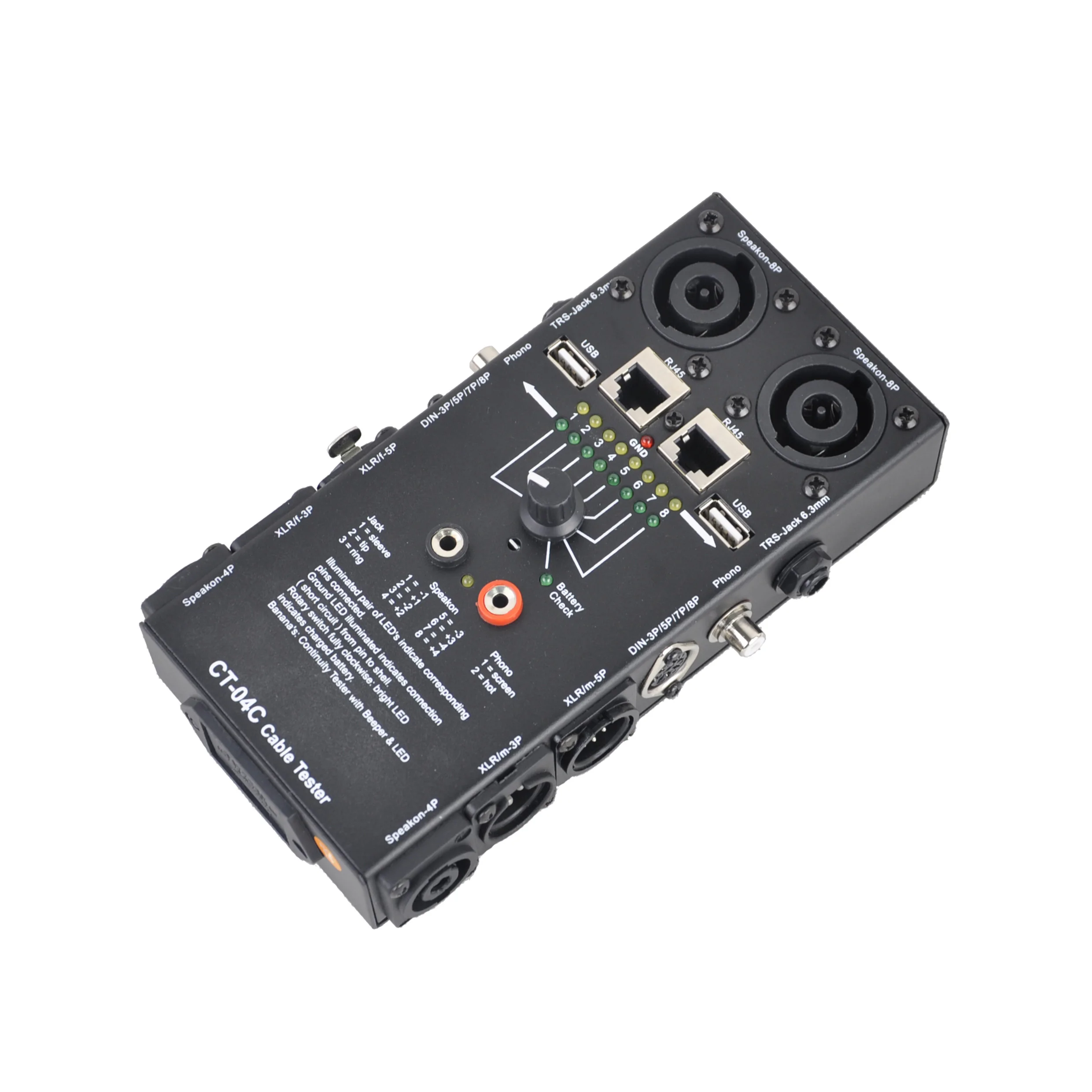 Многофункциональный тестер кабеля XLR Mic DMX RJ45 для RQSONIC CT-04C Pro Audio Network | Обустройство