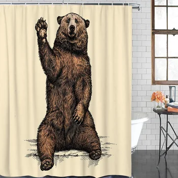 

Brown Bear Animal Modern Home Decor Bathroom Waterproof Shower Curtain
