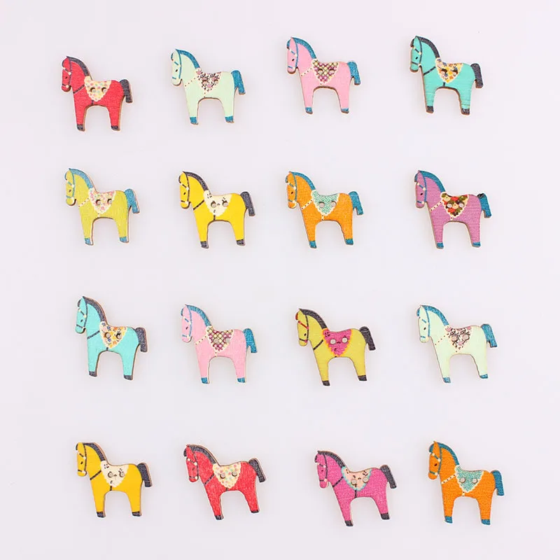 

Multicolor Horse Mixed 2Hole Wooden Buttons Christmas DIY Decor Child Clothes Sewing Buttons Crafts Scrapbooking Decorativos E