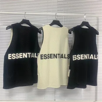 

2020ss Mesh Essentials Boxy FOG T Shirt Men Women Oversize Best Quality Vintage Essentials T-shirt Top Tee
