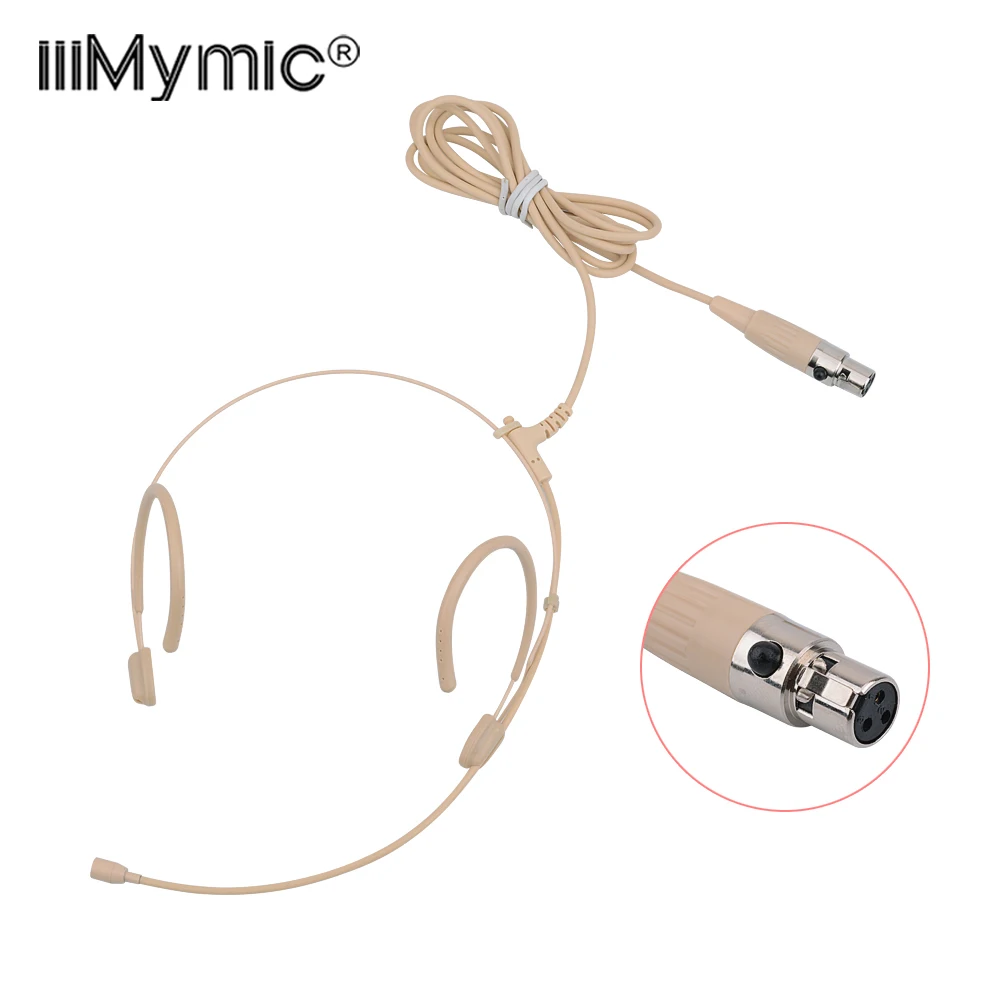 Upgrade Version Electret Condenser Headworn Headset Microphone Ear Hanging 3 Pin XLR TA3F For AKG Samson Body Pack Thick Cable