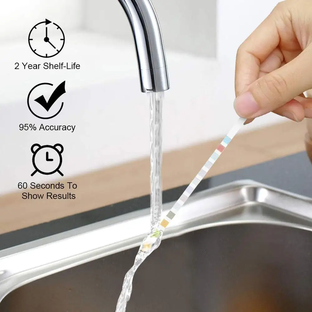 14-в-1 питьевой воды Тесты полосы и водопроводная вода качество Тесты простой твердость PH брома нитрат и т. д. 1 упак/100 шт