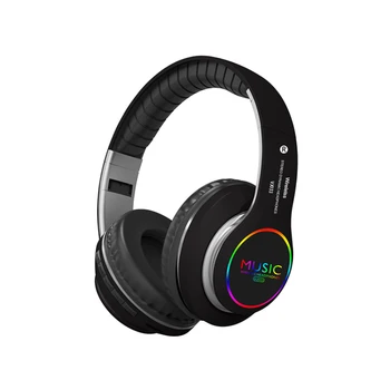

Portable Folding Wireless Bluetooth Headphones LED Colorful Breathing Lights With MIC Support TF Card FM PC Music Headphones