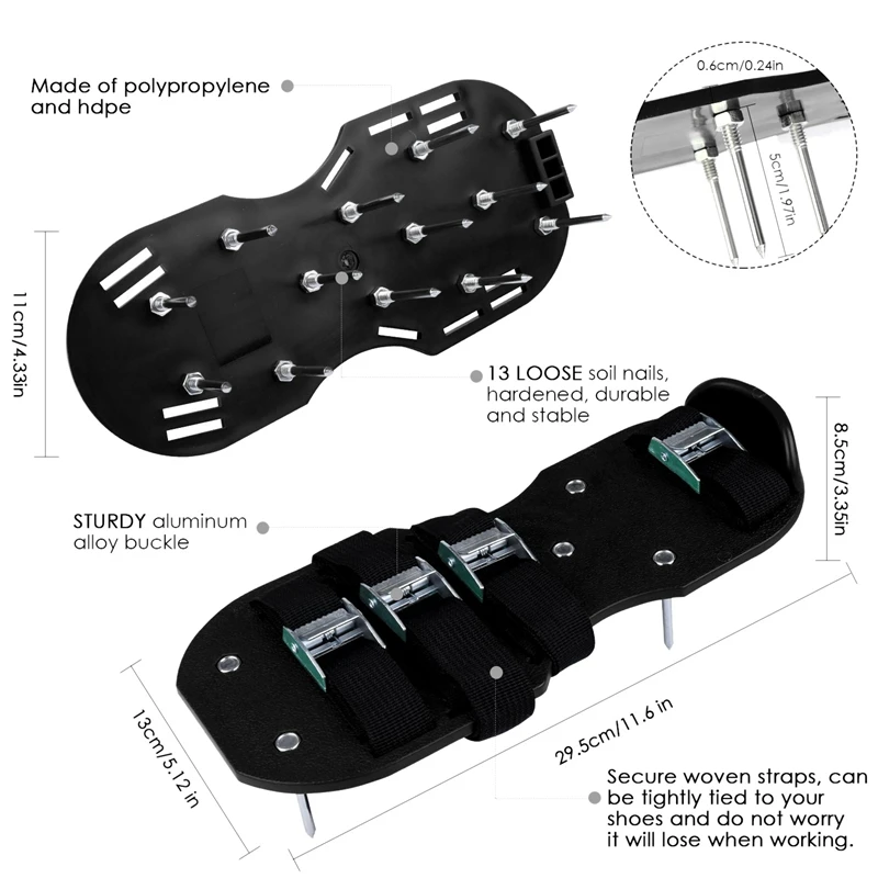 Садовый аэратор; сандалии; 1 пара; 3 ремешка; Прочная удобная обувь с ...