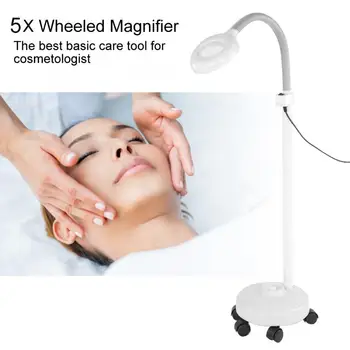 

220V 5X Diopter LED Magnifying Lamp Floor Stand Beauty Tattoo Makeup Lamp Cold Light Lamp Glass Lens Tattoo Lamp EU Plug