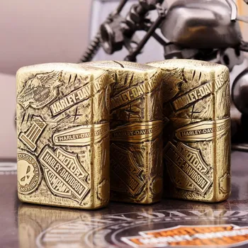 

100% Original Brand New ZP Lighter brass carving Halley oil Lighter with logo box gift for men