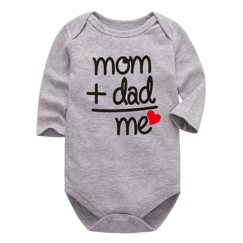 Baby Boys Girls Romper Cotton Long Sleeve Letter Print I Love Mom & Dad Jumpsuit Infant Clothing Newborn Baby Clothes Baby Jumpsuit Cotton  Baby Rompers