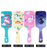 1pc Pattern Unicorn starry sky Comb Massage Children Comb Cute Girl Comb Carry Long Hair Anti-knot Comb Hair Brush 2