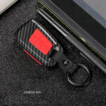 

ABS Carbon fiber Car Key Case For VW Golf 7 MK7 Polo Seat Leon Skoda Octavia 3 Buttons Folding Keychain Bag Remote Fob Cover