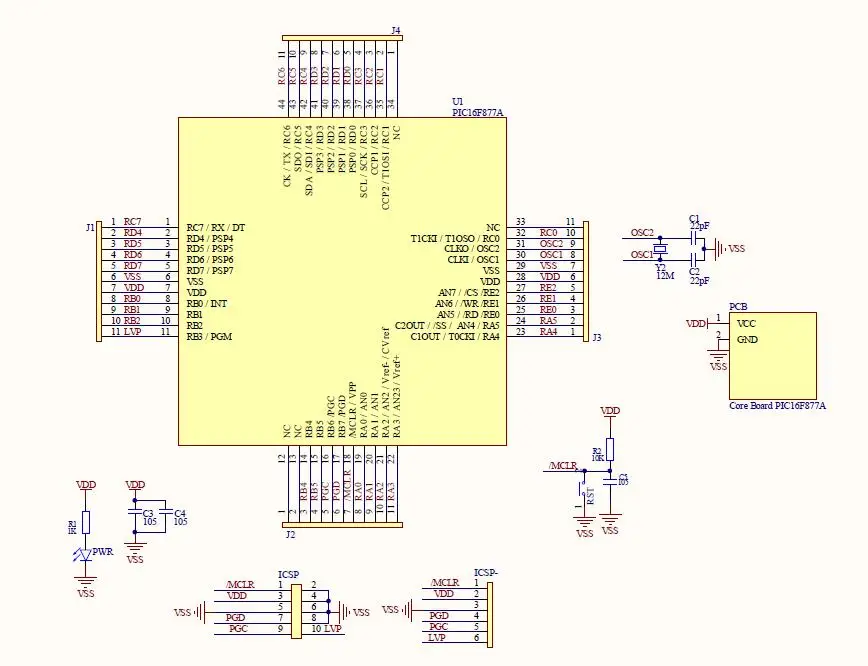 Микроконтроллер Pic PIC16F877A core board для JTAG interface can Dupont cable скачать PIC16F877 PIC mcu