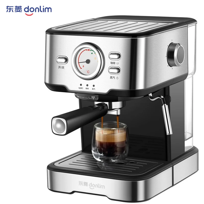 

Italian Espresso Machine Coffee Maker Semi Automatic 20Bar High Pressure Extraction Visual Temperature Control Steam Frothing