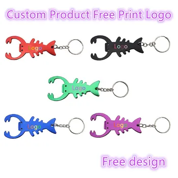 

100pcs customize products Free print logo Lobster Metal aluminum Bottle Opener Key Ring Chain Beer Bar Tool Claw Gift laser LOGO