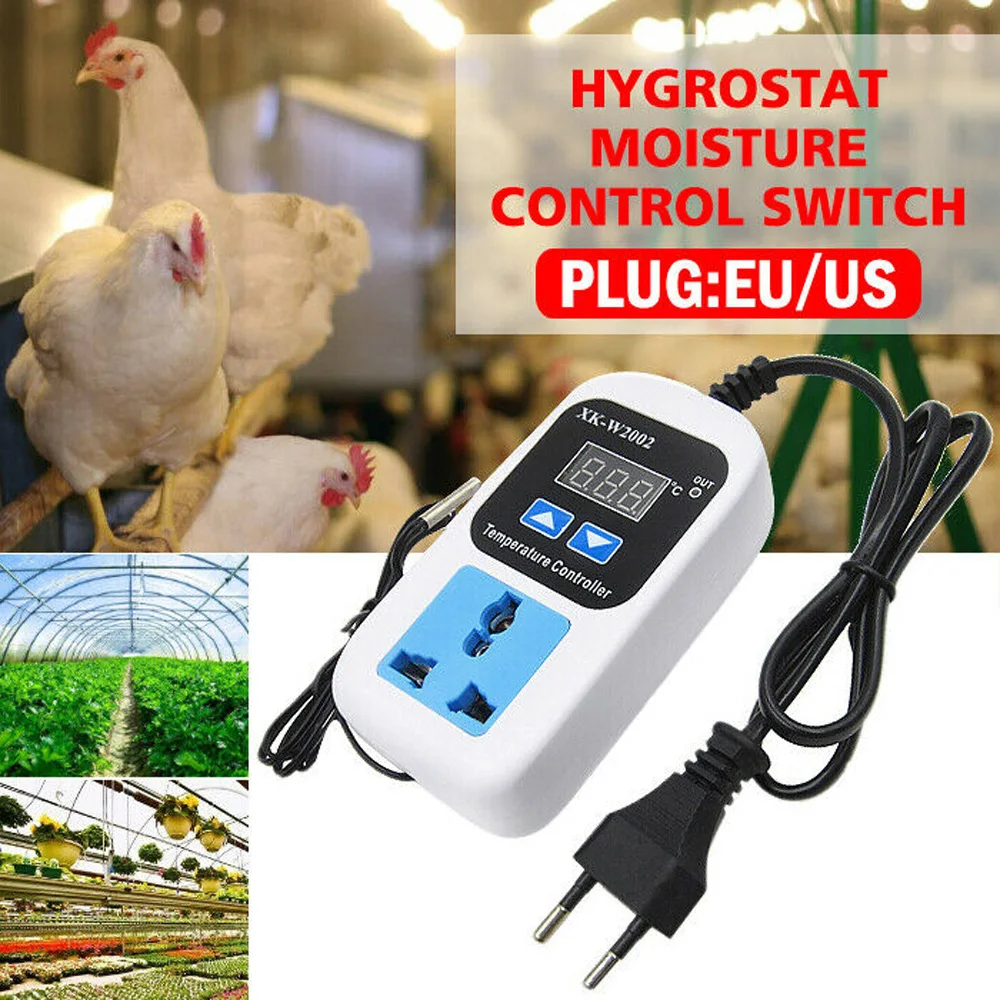 1* цифровой регулятор температуры гигростат переключатель розетка 110 V-220 V штекер прочный