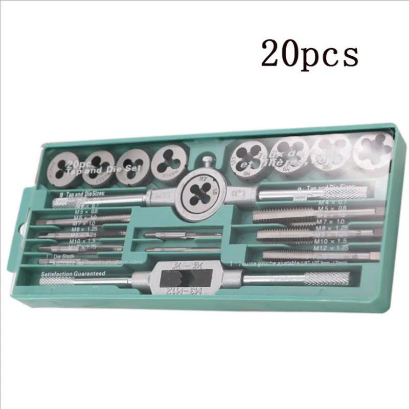 

Tap And Die Set Hand Wire Tapping Hardware Tool Wrench Hand Metric Tapping Set 20pcs Set