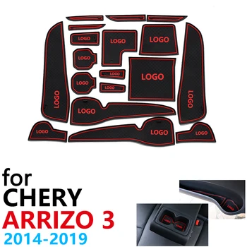 

Anti-Slip Rubber Cup Cushion Door Groove Mat for Chery Arrizo 3 2014~2019 Accessories Car Stickers mat for phone 2015 2017 2018