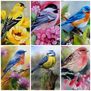 

HUACAN 5D Diamond Painting Bird Flower Full Square Drill Home Decoration Embroidery Handcraft Art Kits Lover Gift